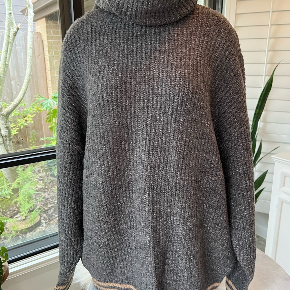 Cozy Charcoal Turtleneck Sweater